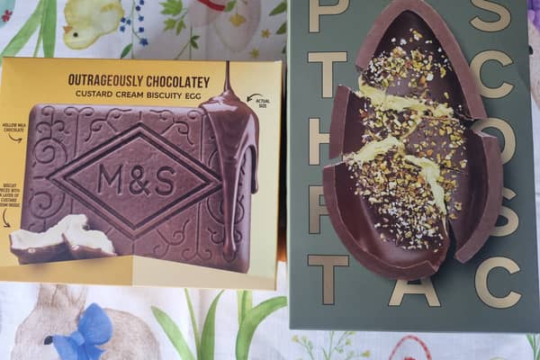 The pistachio and custard cream eggs from M&S 