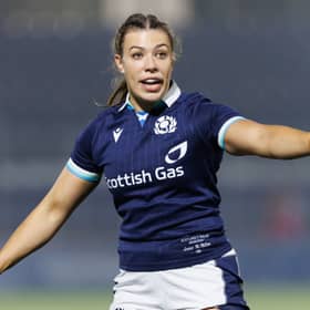 Louise McMillan in action for Scotland during an Autumn Test match against Wales at the Hive Stadium, on September 06, 2024. (Photo by Ross Parker / SNS Group)