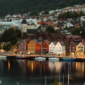 A view of historic houses in Bergen, Norway's second city, from the Scandic Neptun hotel. 