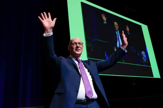 John Swinney acknowledges the audience's applause after addressing the SNP campaign conference at the Edinburgh International Conference Centre earlier this month (Picture: Jeff J Mitchell)