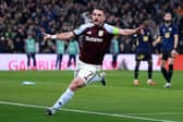 John McGinn of Aston Villa celebrates scoring his team's first goal during the Europa League last 16 second leg win over Lille at Villa Park. (Photo by Kate McShane/Getty Images)
