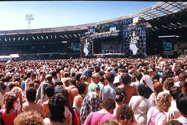 The Live Aid concert at Wembley Stadium on July 13, 1985 raised millions for famine relief in Africa (Picture: Dave Hogan)