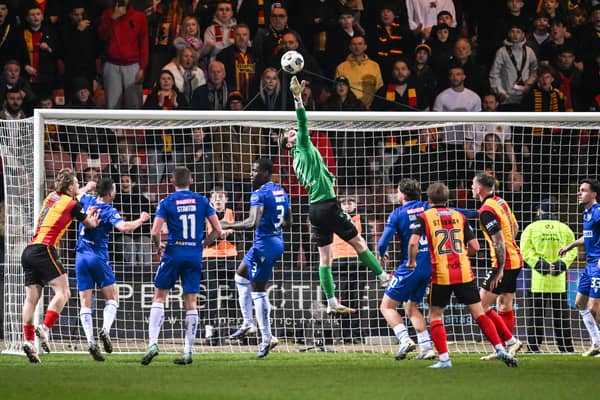 St Johnstone stopper Toby Steward had very little to do at Firhill.