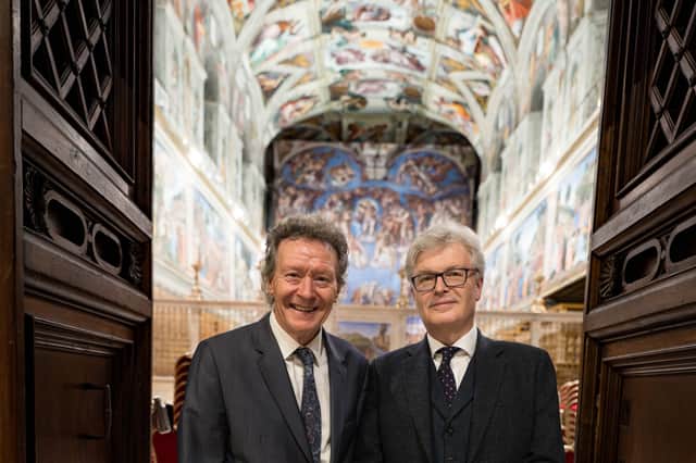 Conductor Harry Christophers and Composer James MacMillan at the Sistine Chapel