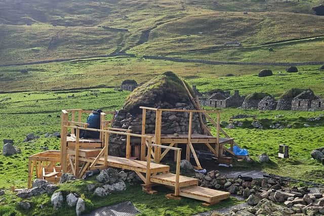 The beehive-shaped, stone building known as ‘Lady Grange’s House’, is notable among the 1,200 stone cleitean scattered across the main island of Hirta due to its size and a longstanding historical connection.