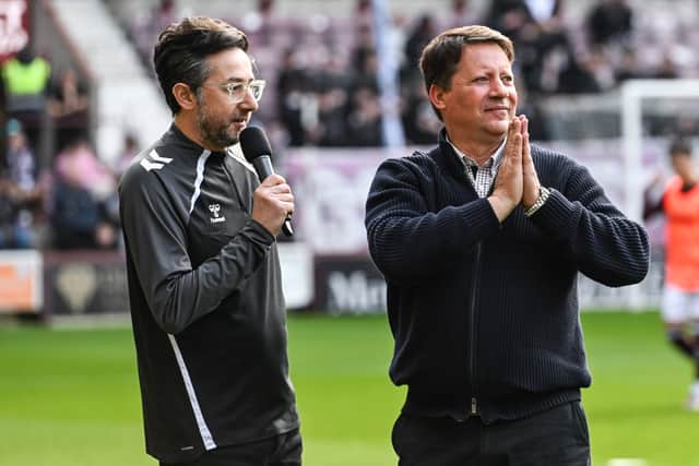 Former Hearts manager Paulo Sergio is introduced to the crowd before the 1-0 win over Dundee at Tynecastle Park, on March 21, 2026. (Photo by Paul Devlin / SNS Group)