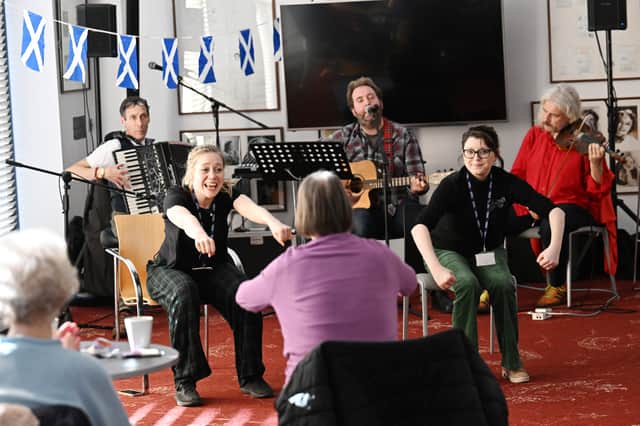 People with dementia take part in Capital Theatres' Comfy Ceilidh. Pic: Greg Macvean.