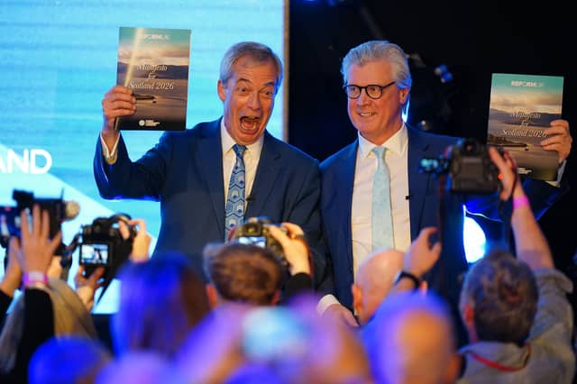 Nigel Farage and Malcolm Offord as Reform UK announced its Scots candidates less than a week ago
