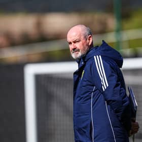 Scotland head coach Steve Clarke casts an eye over training at Lesser Hampden, on March 27, 2026. (Photo by Craig Williamson / SNS Group)
