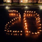Soldiers from the Royal Regiment of Scotland at Glencorse Barracks forming a torch lit 20 to mark the 20th anniversary of the regiment.  Picture: RPL Media/PA Wire 

