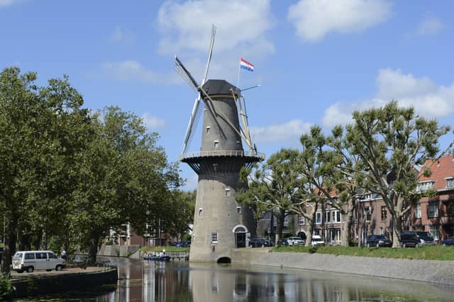 The Windmill de Walvisch in Schiedam, a town near Rotterdam, dates back to 1794 and is open as a museum.