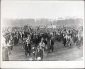 Workers marching from Scotland to London during the General Strike of 1926. 