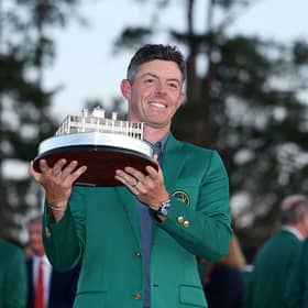 Rory McIlroy with the Masters trophy and Green Jacket after completing his career Grand Slam in 2025.