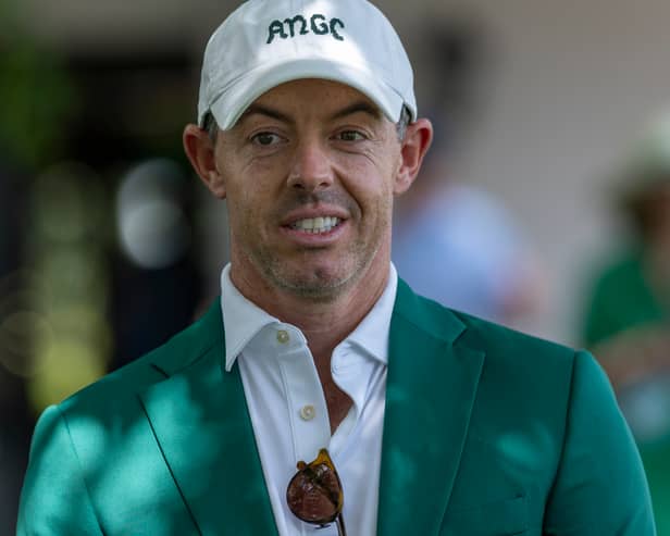Masters champion Rory McIlroy pictured during the final round of the Augusta National Women's Amateur at Augusta National on Saturday 