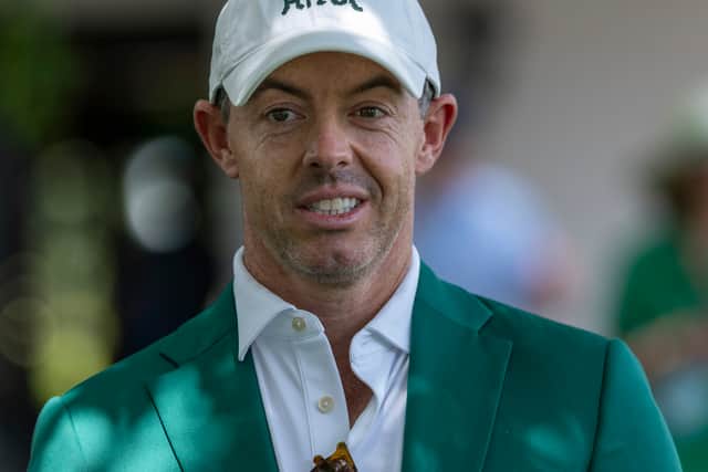 Masters champion Rory McIlroy pictured during the final round of the Augusta National Women's Amateur at Augusta National on Saturday 