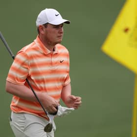 Bob MacIntyre pictured during a practice round prior to the 2026 Masters at Augusta National Golf Club 