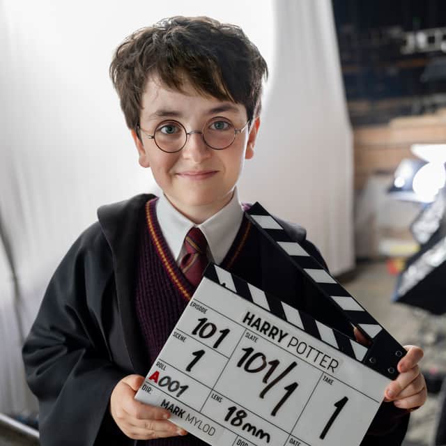 Dominic McLaughlin in costume as Harry Potter.