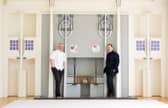 Restaurant Andrew Fairlie's Head Chef, Stephen McLaughlin ( left) at House for an Art Lover in Glasgow in the Music Room with House for An Art Lover Chief Exec Garry Sanderson.