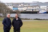 John Swinney with SNP candidate Alasdair Allan, right, in Stornoway, on the Isle of Lewis yesterday (Picture: Jane Barlow)