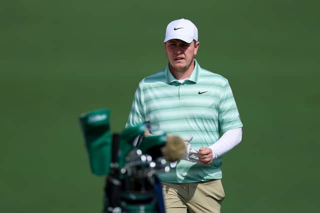 Bob MacIntyre looks on from the second green during a practice round prior to the 2026 Masters Tournament
