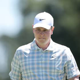 A disconsolate Bob MacIntyre pictured during the first round of the 2026 Masters Tournament at Augusta National Golf Club 