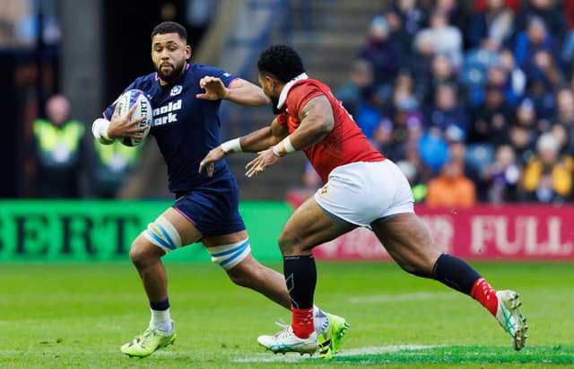 Scotland's Andy Onyeama-Christie in action during the autumn Test against Tonga at Scottish Gas Murrayfield.