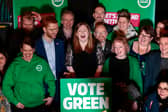 Scottish Green co-leaders Ross Greer MSP, third from left, and Gillian Mackay, fifth from left, with candidate Kate Nevens, at front in green and black, and others, as the party launches its Holyrood election campaign at Leith Arches earlier this month (Picture: Jeff J Mitchell)