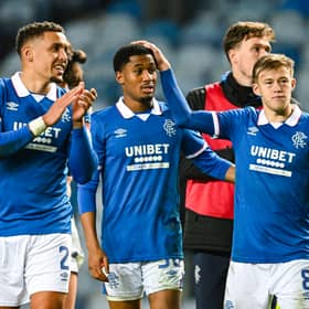 Jayden Meghoma (C) has impressed for Rangers on loan from Premier League side Brentford this season
