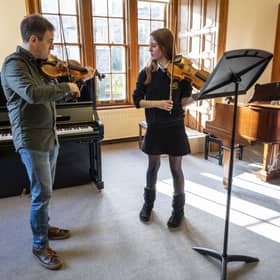
Jack Liebeck, visiting professor of violin, provides one-to-one tutition to pupils once a month at St Mary's Music School in Edinburgh. While proud of its exceptionally high standards, it is also hoping to open its doors to more young musicians.
