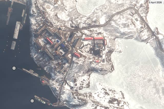 Image issued by the Ministry of Defence showing of surface and sub-surface GUGI-associated vessels based at Olenya Guba in Russia