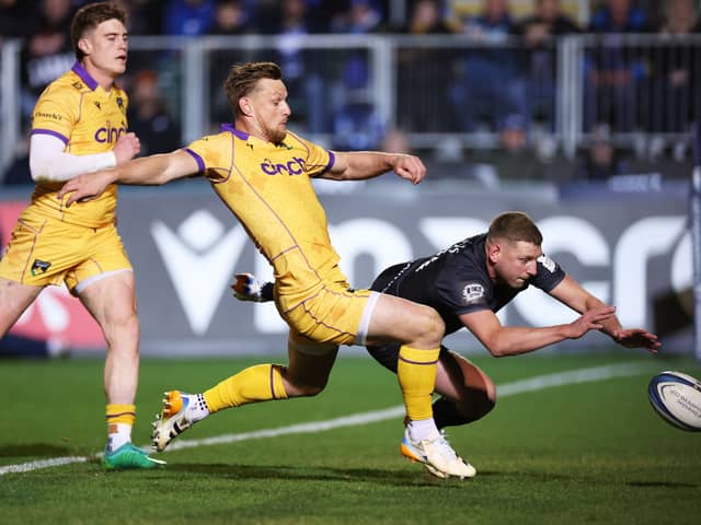 Scotland teammates Finn Russell and Rory Hutchison went head-to-head in the first Champions Cup quarter final of the weekend (Pic: Getty)