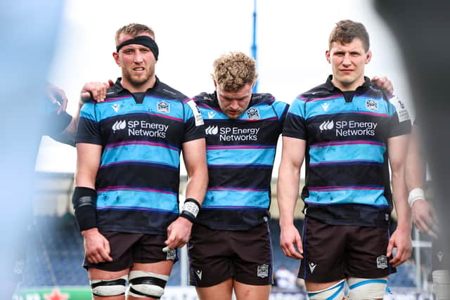 Dejection for Glasgow Warriors players at full-time after Toulon's 22-19 win in the Champions Cup quarter-final.