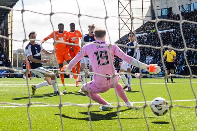 Youssef Chermiti scores to make it 5-3 to Rangers against Falkirk