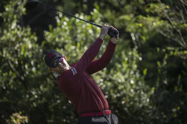 Sergio Garcia tees off at the second, where an errant drive resulted in the Spaniard losing his temper