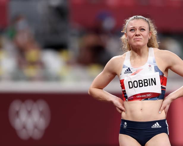Beth Dobbin after competing for Great Britain in the women's 200 metres semi-final at the Tokyo 2020 Olympic Games. 