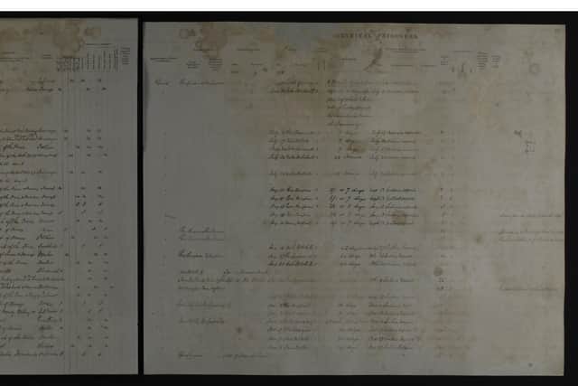 An extract of the Inveraray prison records which have been made available online. Picture: National Records of Scotland