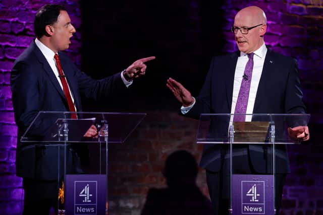 Anas Sarwar and John Swinney at the Channel 4 debate