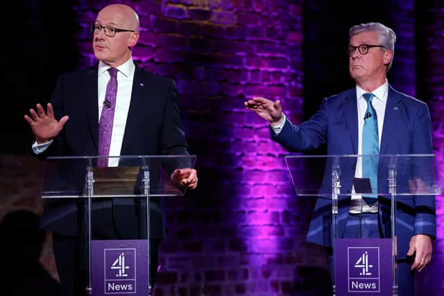 John Swinney and Malcolm Offord at the Channel 4 debate