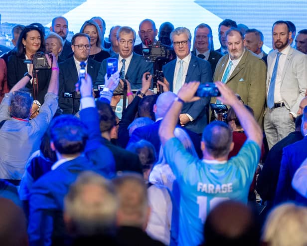 Reform's Scottish candidates with UK leader Nigel Farage