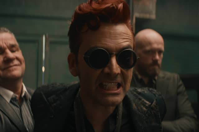 David Tennant as Crowley in Good Omens 3.
