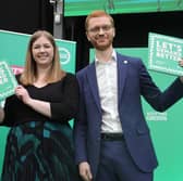 Co-leaders Gillian Mackay and Ross Greer launch the Scottish Greens' manifesto.