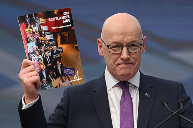 John Swinney revealed the SNP's manifesto in Glasgow
