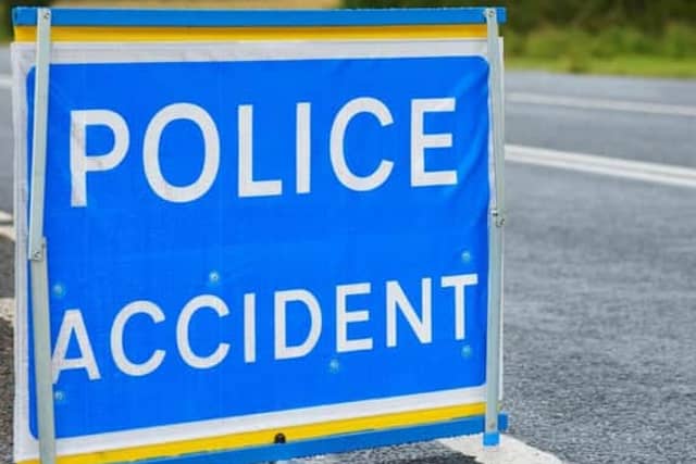 The accident happened on the A701 at around 2.40pm on Friday