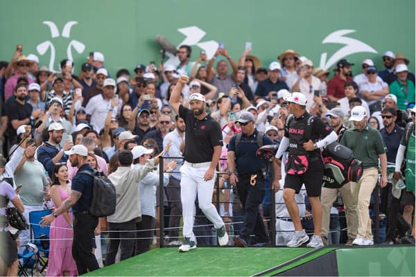 Jon Rahm celebrates his latest LIV Golf win at Club de Golf Chapultepec in Mexico on Sunday