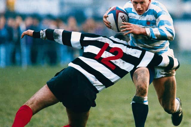 Derrick Patterson in action for for Edinburgh Academical.