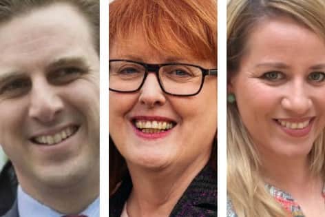 Daniel Johnson (Labour), Deidre Brock (SNP) and Marie-Clair Munro (Conservative)