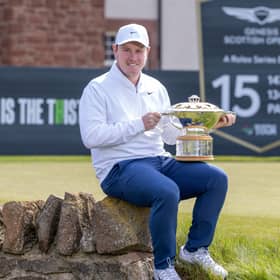 Bob MacIntyre, the 2024 winner, pictured with the Genesis Scottish Open trophy at a media day for this year’s event