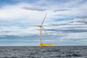 A floating wind turbine from the Kincardine offshore windfarm off the coast of Scotland (Image: Flotation Energy)