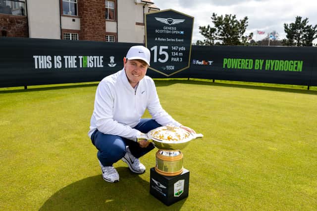 Bob MacIntyre, the 2024 winner, pictured at a Genesis Scottish Open Media Day at The Renaissance Club in East Lothian
