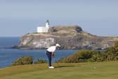 Rory McIlroy pictured on the signature 13th hole at The Renaissance Club during last year’s Genesis Scottish Open 